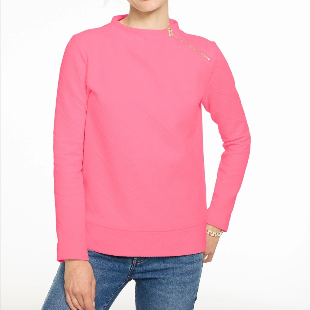 NWT Talbots cable knit funnel neck pullover sweatshirt plus pink size 2X